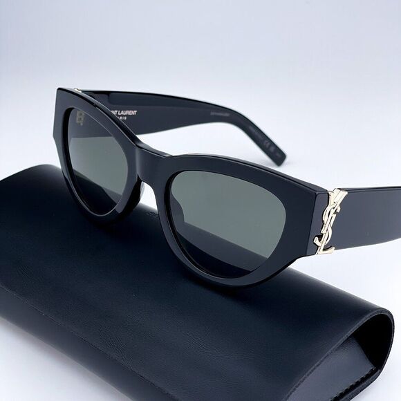 NEW Saint Laurent SLM94 001 Black Grey Cat Eye Women Sunglasses